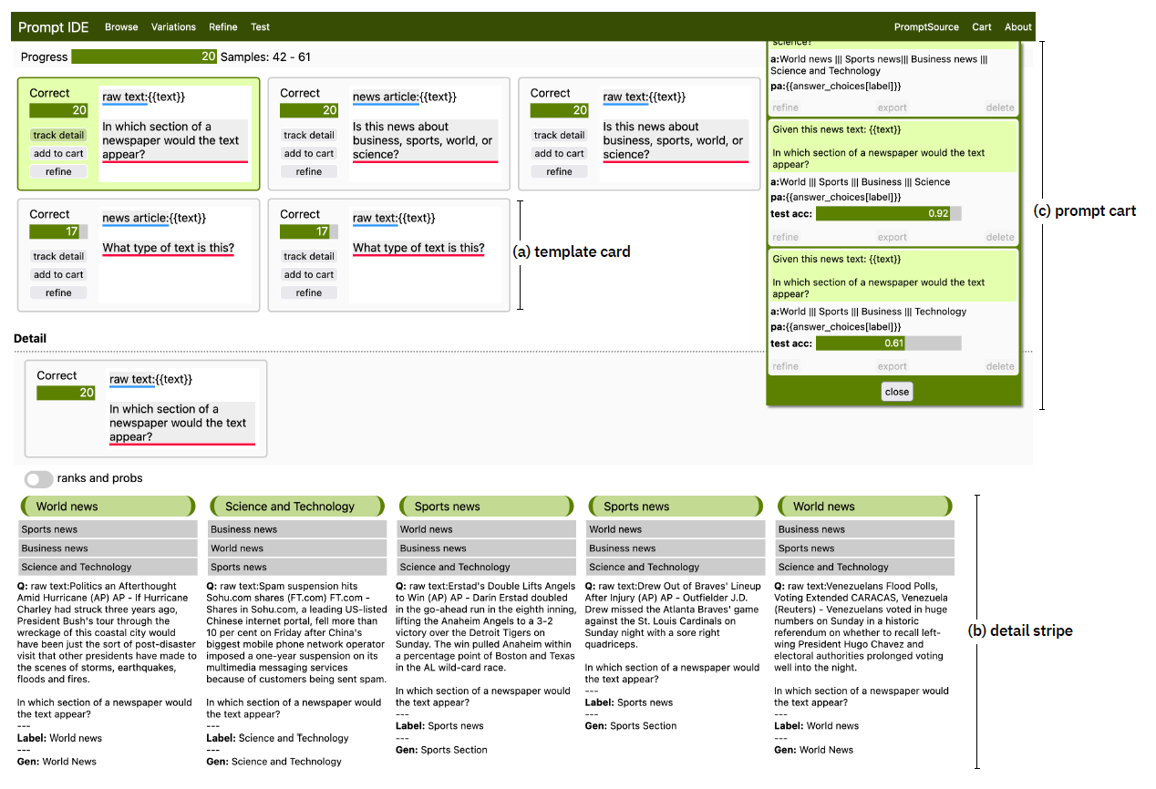 Interactive and Visual Prompt Engineering for Ad-hoc Task Adaptation with Large Language Models