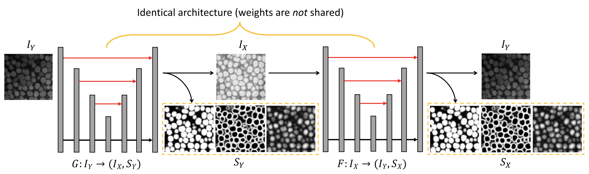 3D Domain Adaptive Instance Segmentation via Cyclic Segmentation GANs